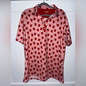 Bogey Bros Red Solo Cup Pattern Polo Shirt